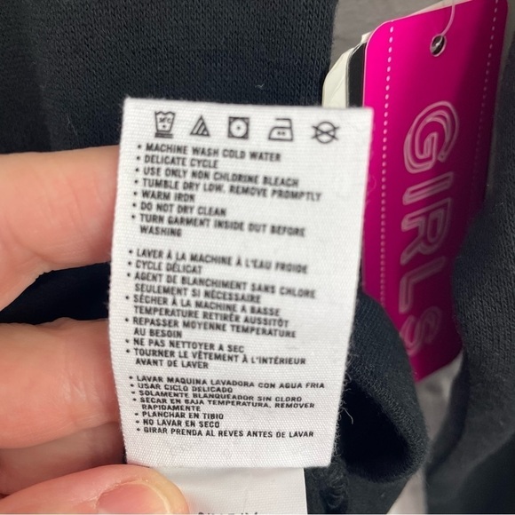 NFL Team Apparel Girls Saints Sweatshirt Black W/Iridescent Logo Tie Waist 7/8 - Picture 15 of 16